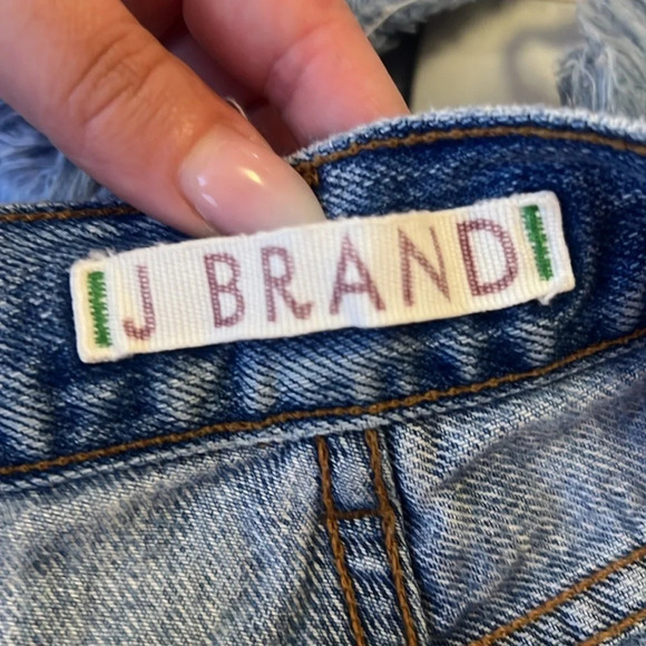 J BRAND Shambles Distressed Raw Hem Boho Blue Denim Jean Shorts - Picture 4 of 8